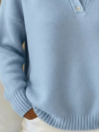 Margot Button-Detail Drop Shoulder Sweater