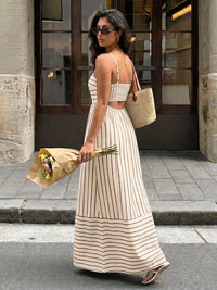 Celeste Striped Linen Maxi Dress