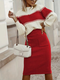 Margot Two-Tone Ribbed Knit Set