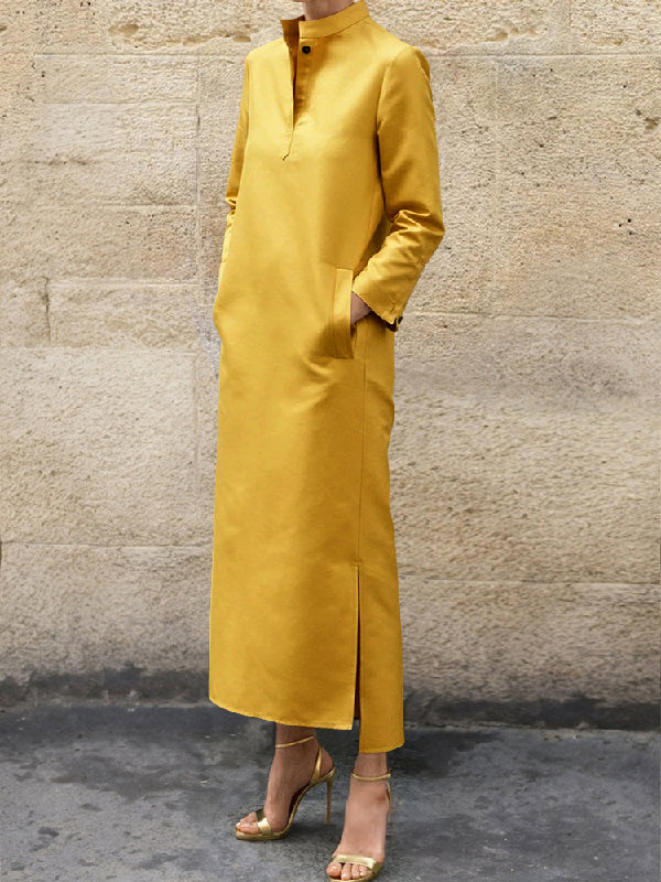 Margot Stand Collar Midi Dress