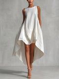 Women's A-Line High-Low Sleeveless Maxi Dress