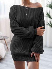 Cecilia Rib-Knit Mini Dress in Pastel Blue