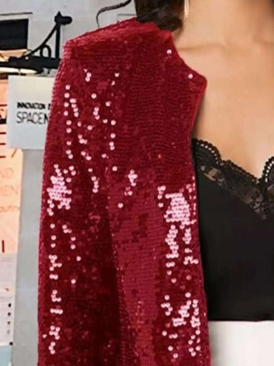 Full Size Sequin Long Sleeve Jacket