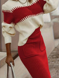 Margot Two-Tone Ribbed Knit Set