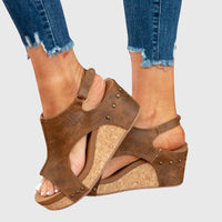 Franziska | Women's Open Toe Slingback Wedge Sandals