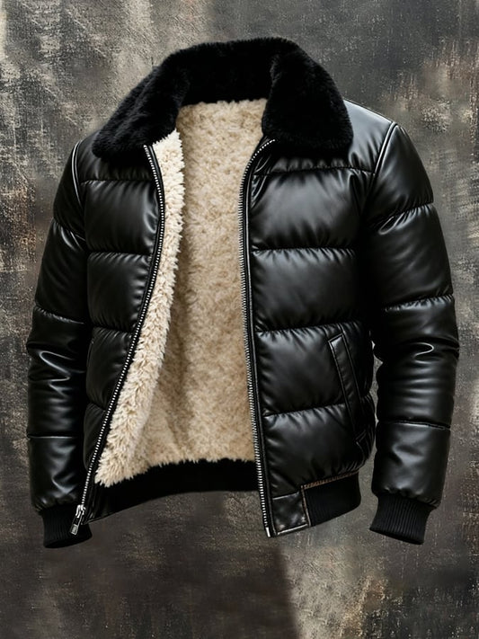 Harrison - Leather-Look Quilted Jacket