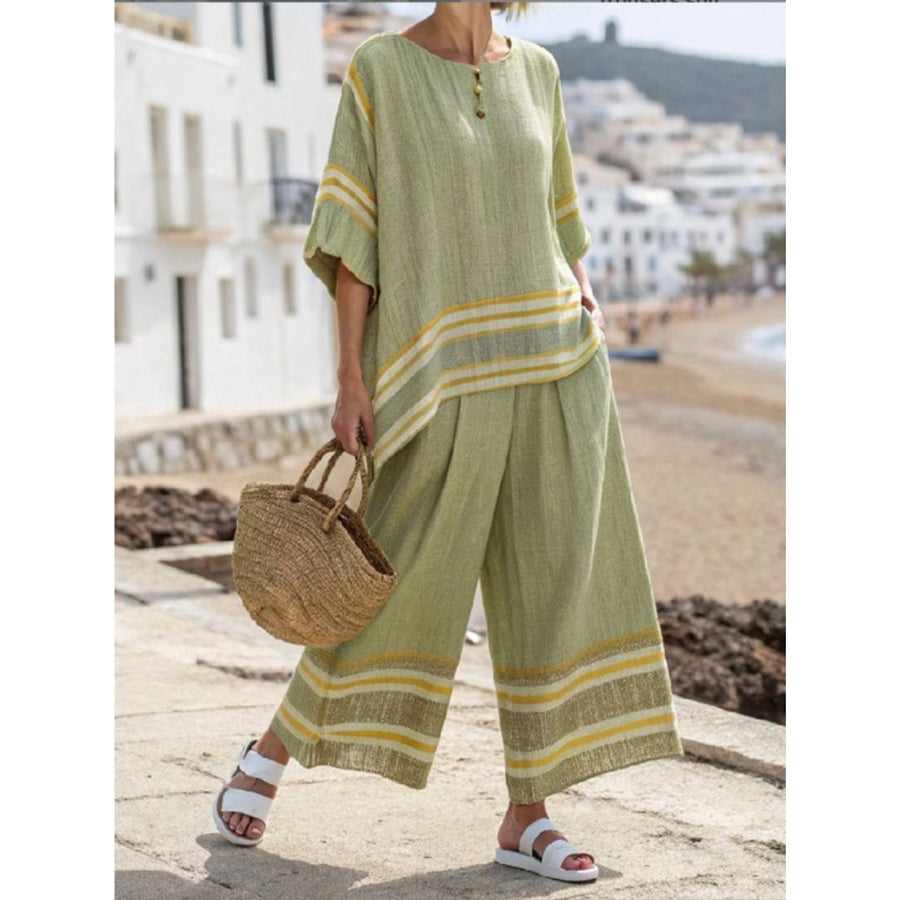 Abbey™ Striped Two-Piece Set in Green