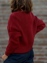 V Neck Button Up Knit Cardigan