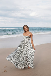 Achanti Pleated Maxi Dress in Pink Azalea