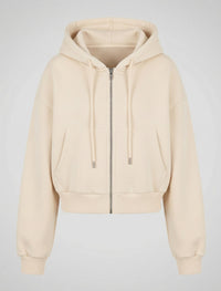 Adeline Shirt with Zip Front and Oversized in Beige