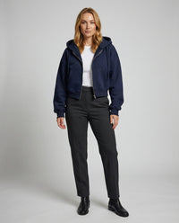 Adeline Shirt with Zip Front and Oversized in Blue