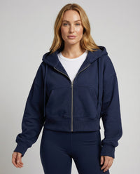 Adeline Shirt with Zip Front and Oversized in Blue