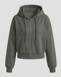 Adeline Shirt with Zip Front and Oversized in Dark Grey