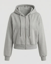 Adeline Shirt with Zip Front and Oversized in Grey