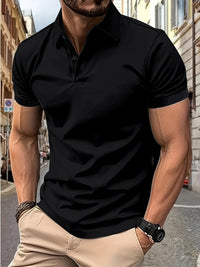 Adrian Comfortable Polo with Short Sleeve in Black