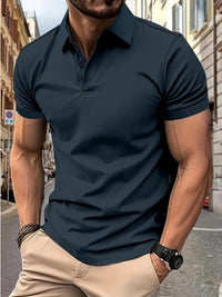 Adrian Comfortable Polo with Short Sleeve in Dark Grey