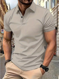 Adrian Comfortable Polo with Short Sleeve in Grey