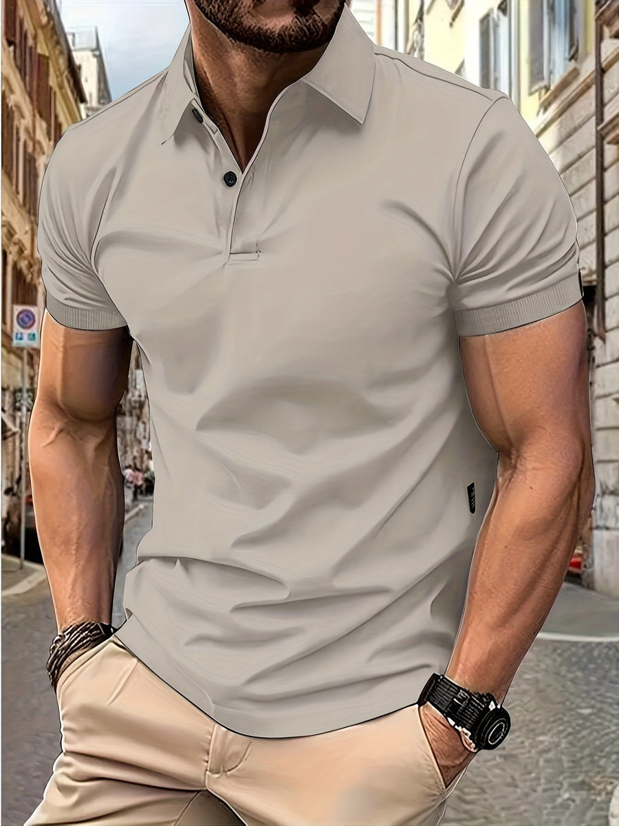 Adrian Comfortable Polo with Short Sleeve in Grey