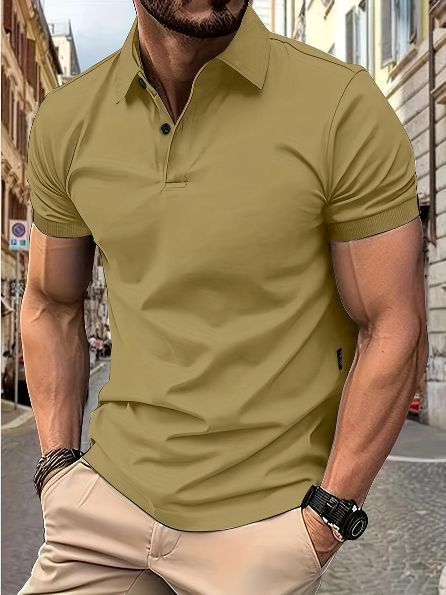Adrian Comfortable Polo with Short Sleeve in Khaki
