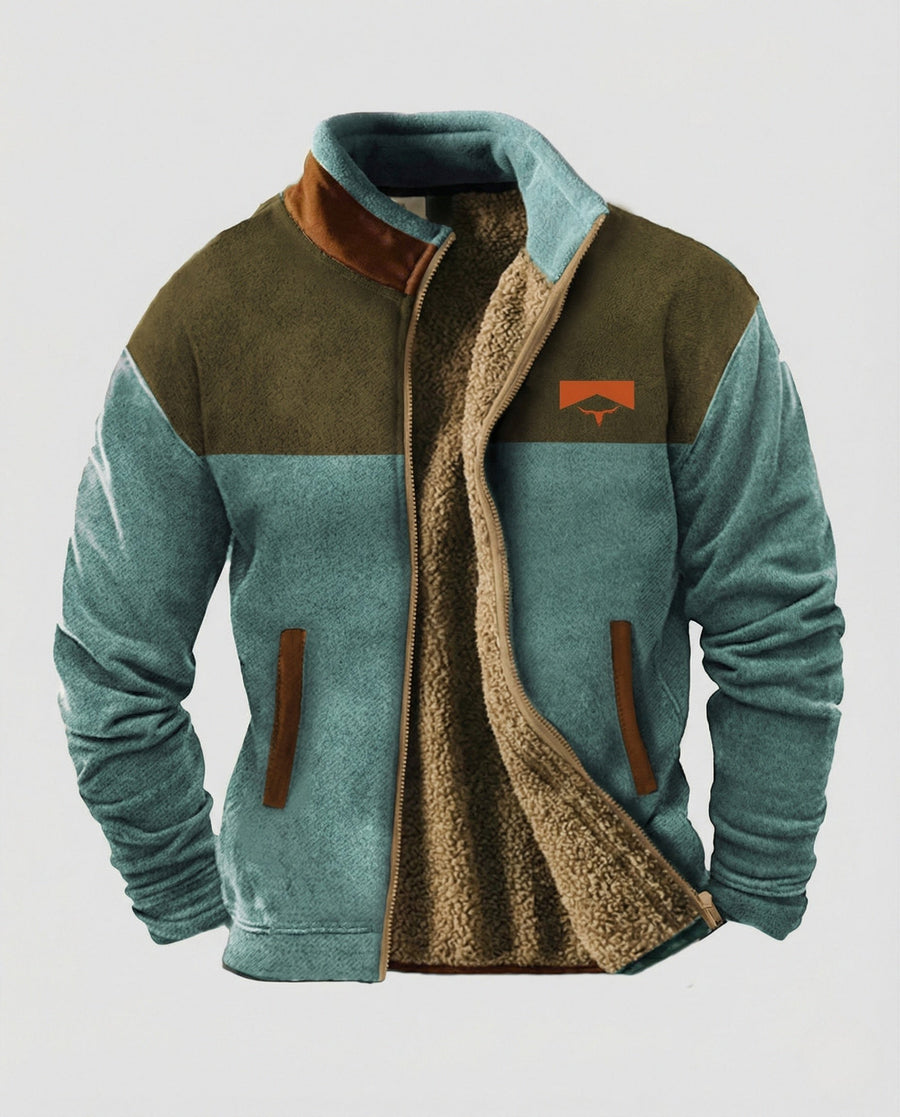 Adrian Jacket with Zip Front in Blue