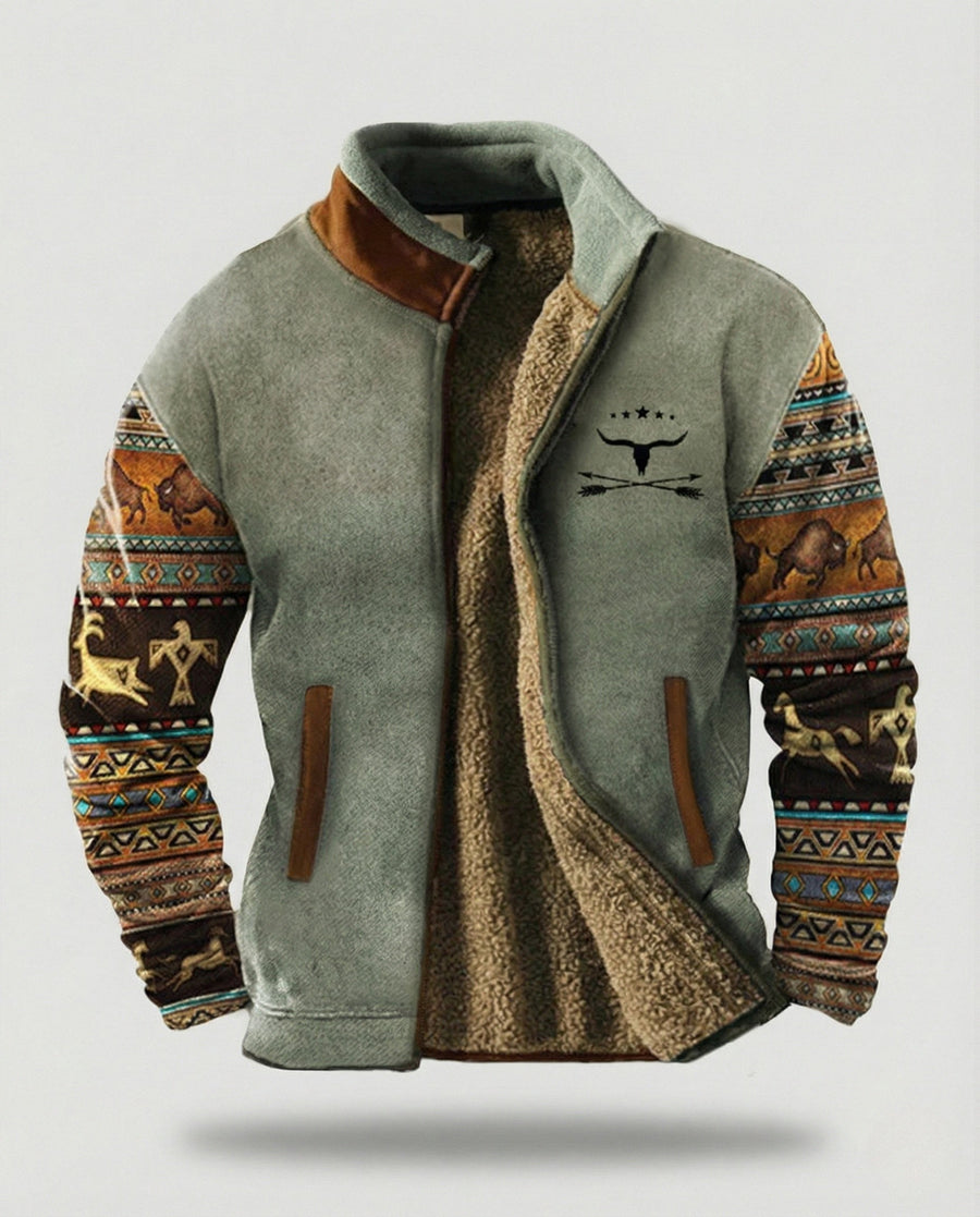 Adrian Jacket with Zip Front in Grey