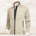 Men's Knit Cardigan Mock Neck Zip Front