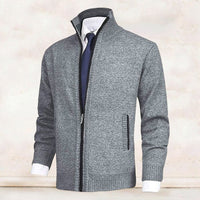 Men's Knit Cardigan Mock Neck Zip Front