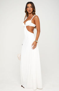 IVORY | LEATHER MAXI DRESS
