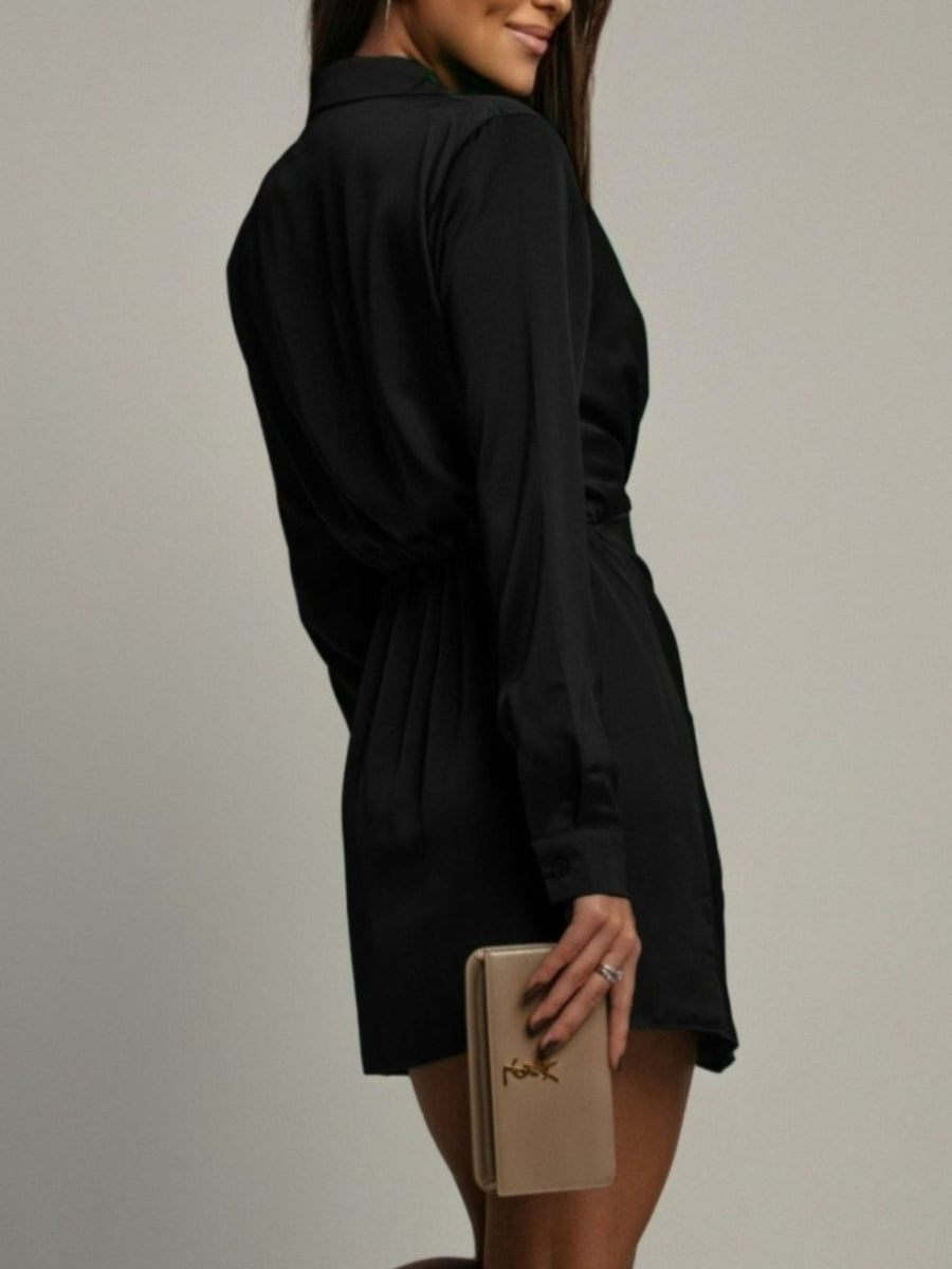 Margot Satin Collared Dress