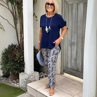 Afton™ Two-Piece Set – Effortless Polish, All-Day Comfort in Navy Blue