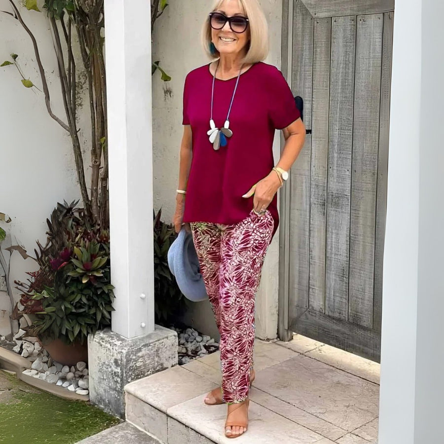 Afton™ Two-Piece Set – Effortless Polish, All-Day Comfort in Red