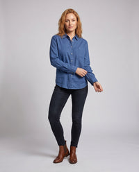 Agnes Casual Linen Blouse with Chest Pocket
