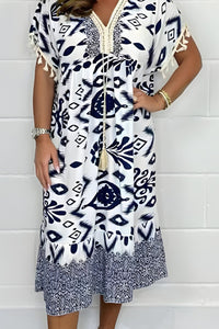 Aileen™ Casual Comfortable Midi Dress in Dark Blue