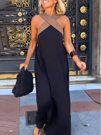 Aimee™ Breathable Comfortable Crossed Maxi Dress in Black