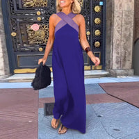 Aimee™ Breathable Comfortable Crossed Maxi Dress in Blue