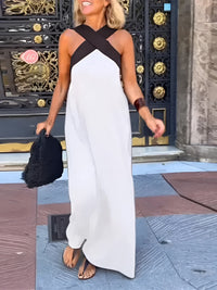 Aimee™ Breathable Comfortable Crossed Maxi Dress in White