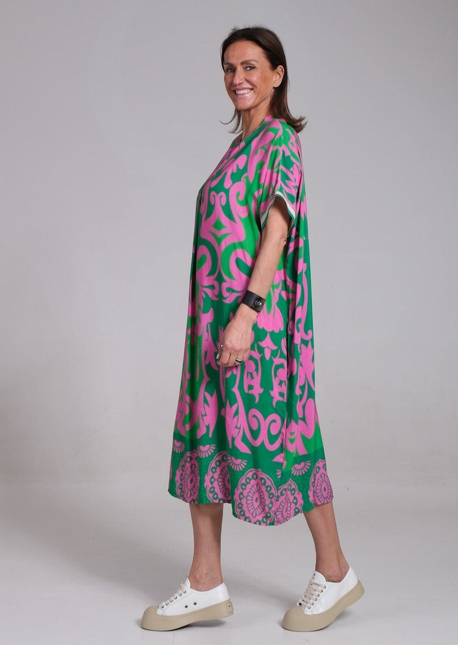 Ainsley™ Elegant Floral Dress in Blue