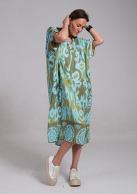 Ainsley™ Elegant Floral Dress in Green