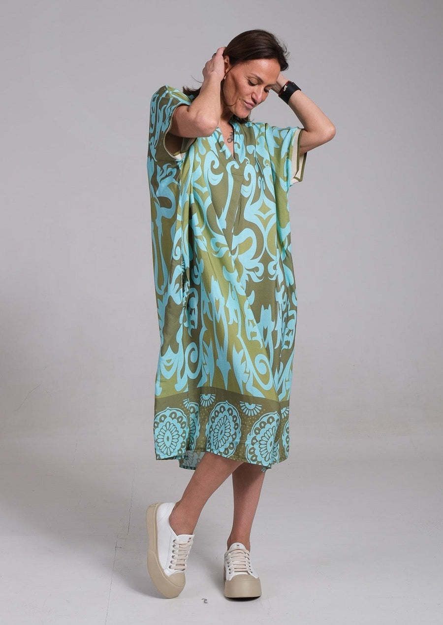 Ainsley™ Elegant Floral Dress in Green