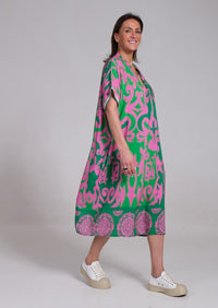 Ainsley™ Elegant Floral Dress in Pink