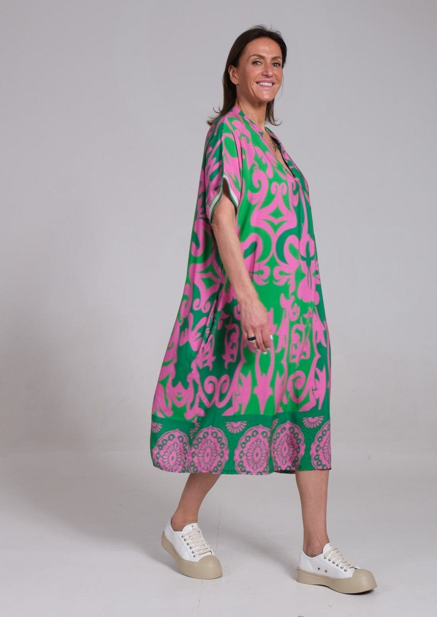 Ainsley™ Elegant Floral Dress in Pink