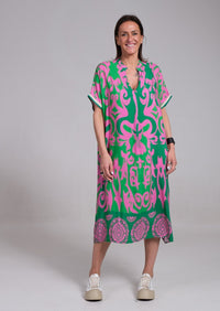 Ainsley™ Elegant Floral Dress in Pink