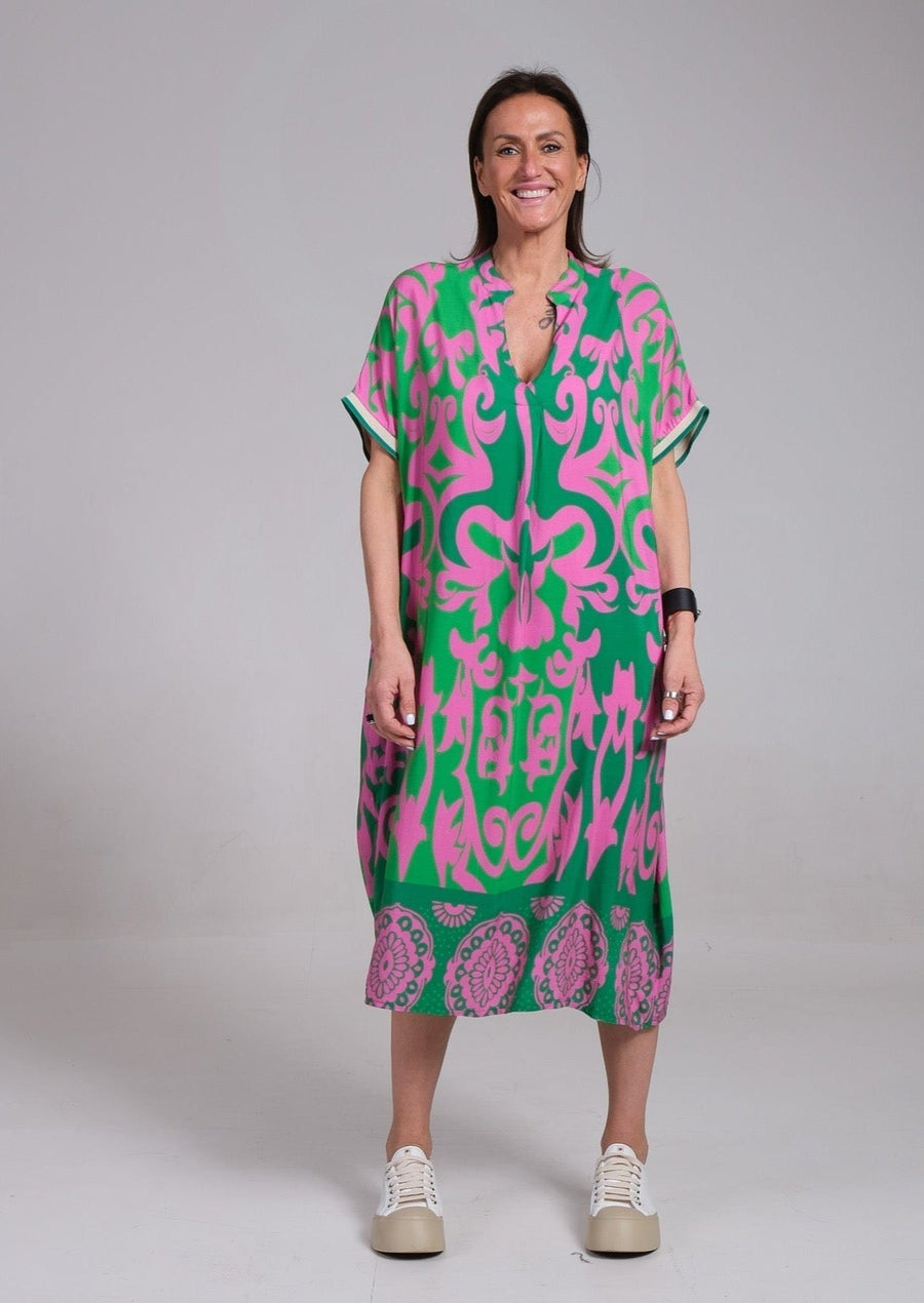 Ainsley™ Elegant Floral Dress in Pink