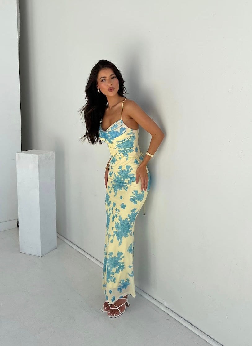 Aisling Elegant Sleeveless Floral Maxi Dress