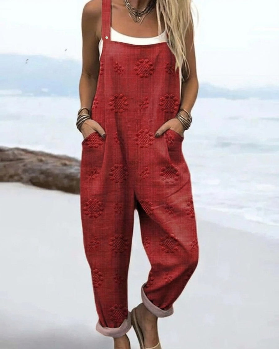 Aiza™ Meadow Glow Jumpsuit in Red