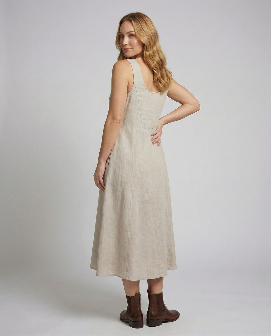Alara Casual Linen Blend Maxi Dress