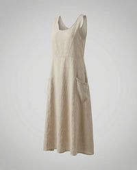 Alara Casual Linen Blend Maxi Dress in Khaki
