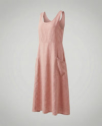 Alara Casual Linen Blend Maxi Dress in Pink