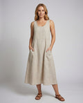Alara Casual Linen Blend Maxi Dress