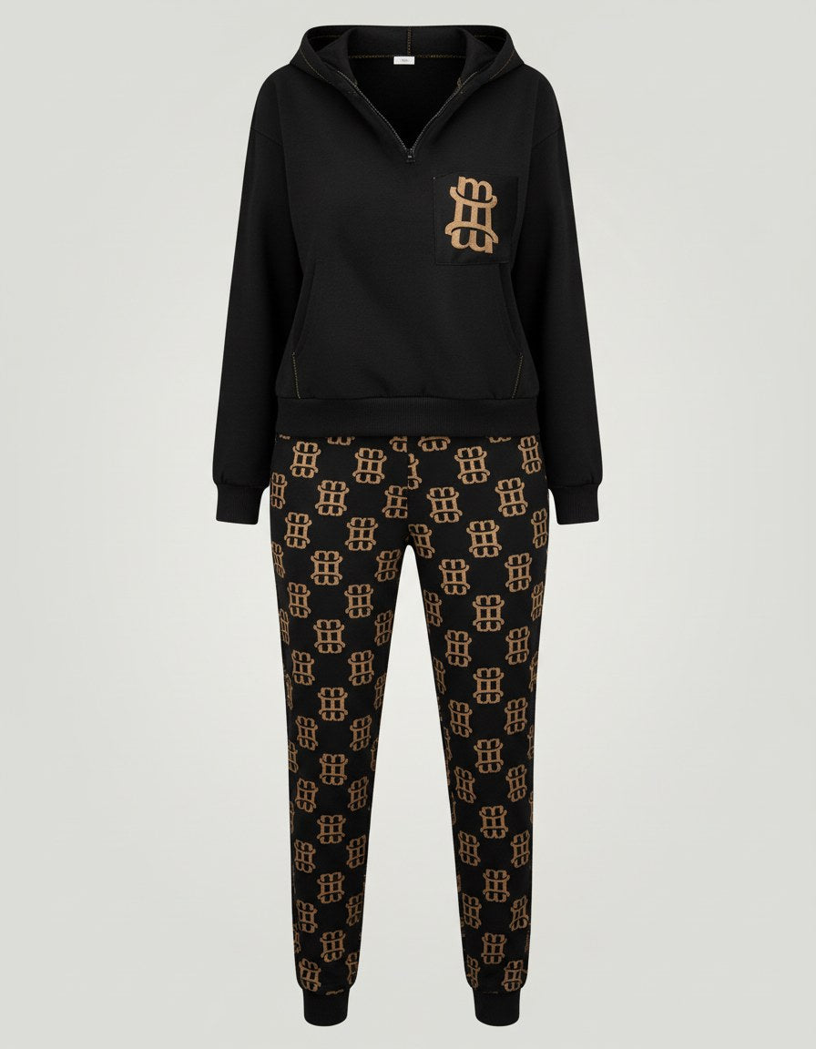 Alara Comfortable Suit in Schwarz Und Gold